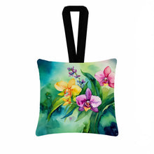 Load image into Gallery viewer, Orchids in Watercolor Hanging Square Fabric Ornament 3.5 × 3.5