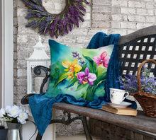 Load image into Gallery viewer, Orchids in Watercolor Throw Pillow