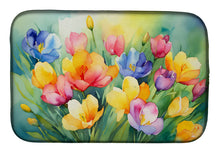 Load image into Gallery viewer, Freesias in Watercolor Dish Drying Mat