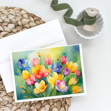 Load image into Gallery viewer, Freesias in Watercolor Greeting Cards -  Blank Note Cards – 8-Pack of Artist-Designed Cards with Envelopes