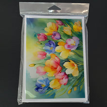 Load image into Gallery viewer, Freesias in Watercolor Greeting Cards -  Blank Note Cards – 8-Pack of Artist-Designed Cards with Envelopes