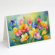 Load image into Gallery viewer, Freesias in Watercolor Greeting Cards -  Blank Note Cards – 8-Pack of Artist-Designed Cards with Envelopes
