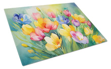 Load image into Gallery viewer, Freesias in Watercolor Glass Cutting Boards – Durable, Decorative Kitchen Art Large