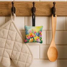 Load image into Gallery viewer, Freesias in Watercolor Hanging Square Fabric Ornament 3.5 × 3.5