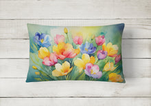 Load image into Gallery viewer, Freesias in Watercolor Fabric Decorative Pillow