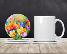 Load image into Gallery viewer, Freesias in Watercolor Large Sandstone Coasters Pack of 4