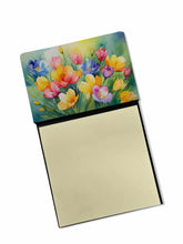 Load image into Gallery viewer, Freesias in Watercolor Sticky Note Holder- Refiilable Desk Accessory Note Pad