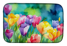 Load image into Gallery viewer, Freesias in Watercolor Dish Drying Mat
