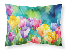 Load image into Gallery viewer, Freesias in Watercolor Fabric Standard Pillowcase – Artistic Decorative Front, White Back