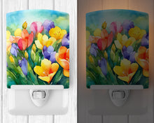 Load image into Gallery viewer, Freesias in Watercolor Ceramic Night Light