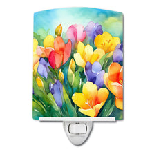 Load image into Gallery viewer, Freesias in Watercolor Ceramic Night Light