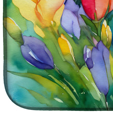 Load image into Gallery viewer, Freesias in Watercolor Dish Drying Mat