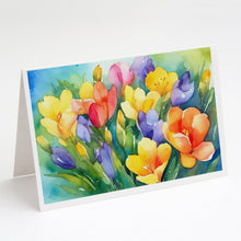 Load image into Gallery viewer, Freesias in Watercolor Greeting Cards -  Blank Note Cards – 8-Pack of Artist-Designed Cards with Envelopes