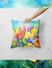 Load image into Gallery viewer, Freesias in Watercolor Throw Pillow