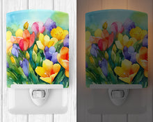 Load image into Gallery viewer, Freesias in Watercolor Ceramic Night Light