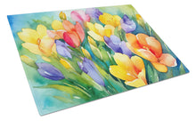 Load image into Gallery viewer, Freesias in Watercolor Glass Cutting Boards – Durable, Decorative Kitchen Art Large