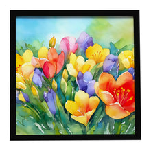 Load image into Gallery viewer, Freesias in Watercolor Framed Metal Print
