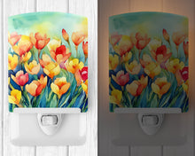 Load image into Gallery viewer, Freesias in Watercolor Ceramic Night Light