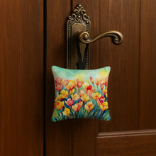 Load image into Gallery viewer, Freesias in Watercolor Hanging Square Fabric Ornament 3.5 × 3.5