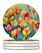 Load image into Gallery viewer, Freesias in Watercolor Large Sandstone Coasters Pack of 4