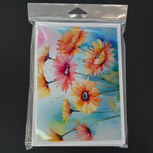Load image into Gallery viewer, Gerbera Daisies in Watercolor Greeting Cards -  Blank Note Cards – 8-Pack of Artist-Designed Cards with Envelopes