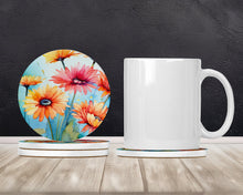 Load image into Gallery viewer, Gerbera Daisies in Watercolor Large Sandstone Coasters Pack of 4