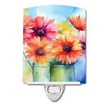 Load image into Gallery viewer, Gerbera Daisies in Watercolor Ceramic Night Light