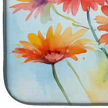 Load image into Gallery viewer, Gerbera Daisies in Watercolor Dish Drying Mat