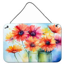 Load image into Gallery viewer, Gerbera Daisies in Watercolor Wall or Door Hanging Prints