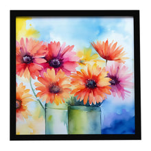 Load image into Gallery viewer, Gerbera Daisies in Watercolor Framed Metal Print