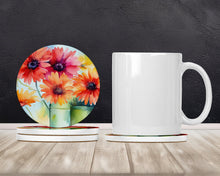 Load image into Gallery viewer, Gerbera Daisies in Watercolor Large Sandstone Coasters Pack of 4