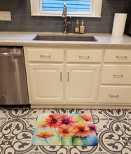Load image into Gallery viewer, Gerbera Daisies in Watercolor Memory Foam Kitchen Mat