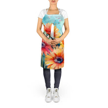 Load image into Gallery viewer, Gerbera Daisies in Watercolor Apron – Artist-Designed Kitchen, BBQ &amp; Craft Apron
