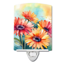 Load image into Gallery viewer, Gerbera Daisies in Watercolor Ceramic Night Light