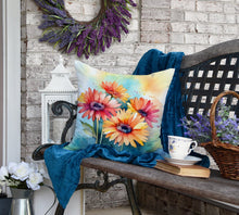 Load image into Gallery viewer, Gerbera Daisies in Watercolor Throw Pillow