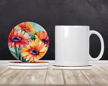 Load image into Gallery viewer, Gerbera Daisies in Watercolor Large Sandstone Coasters Pack of 4