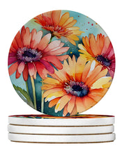 Load image into Gallery viewer, Gerbera Daisies in Watercolor Large Sandstone Coasters Pack of 4