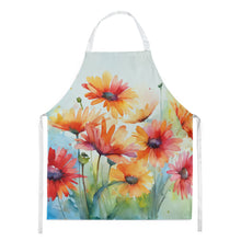 Load image into Gallery viewer, Gerbera Daisies in Watercolor Apron – Artist-Designed Kitchen, BBQ &amp; Craft Apron