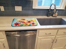 Load image into Gallery viewer, Gerbera Daisies in Watercolor Dish Drying Mat