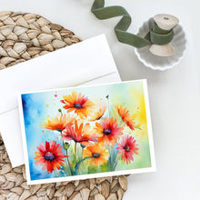 Load image into Gallery viewer, Gerbera Daisies in Watercolor Greeting Cards -  Blank Note Cards – 8-Pack of Artist-Designed Cards with Envelopes