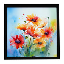 Load image into Gallery viewer, Gerbera Daisies in Watercolor Framed Metal Print