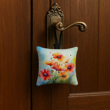 Load image into Gallery viewer, Gerbera Daisies in Watercolor Hanging Square Fabric Ornament 3.5 × 3.5
