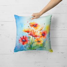 Load image into Gallery viewer, Gerbera Daisies in Watercolor Throw Pillow