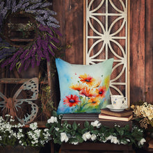 Load image into Gallery viewer, Gerbera Daisies in Watercolor Throw Pillow
