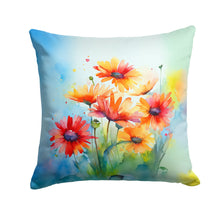 Load image into Gallery viewer, Gerbera Daisies in Watercolor Throw Pillow