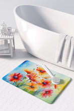 Load image into Gallery viewer, Gerbera Daisies in Watercolor Memory Foam Kitchen Mat