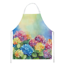 Load image into Gallery viewer, Hydrangeas in Watercolor Apron – Artist-Designed Kitchen, BBQ &amp; Craft Apron