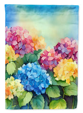 Load image into Gallery viewer, Hydrangeas in Watercolor House Flag