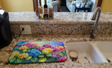 Load image into Gallery viewer, Hydrangeas in Watercolor Dish Drying Mat
