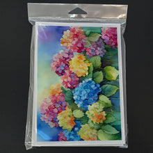 Load image into Gallery viewer, Hydrangeas in Watercolor Greeting Cards -  Blank Note Cards – 8-Pack of Artist-Designed Cards with Envelopes